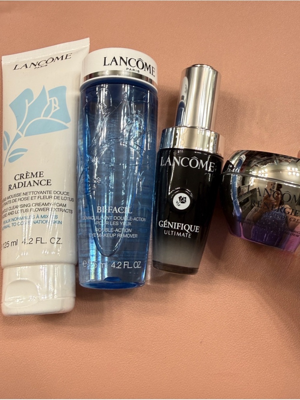 Lancôme Skincare Set – White, Blue, Black, Purple, Silver Accents